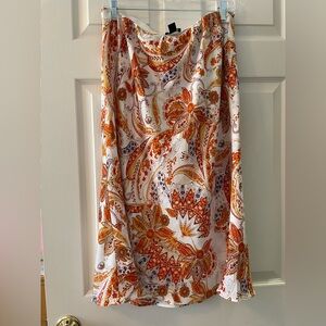 Women's silk midi skirt (Size L)